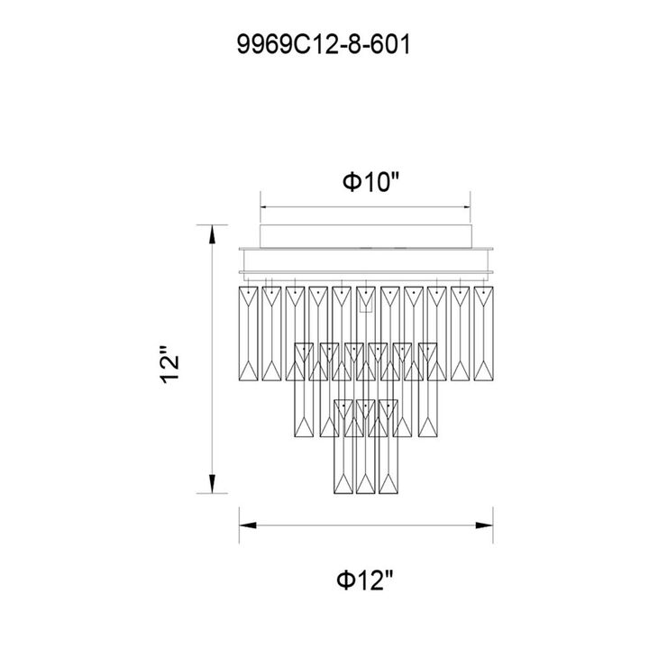 CWI Lighting Weiss 8 Light Flush Mount With Chrome Finish