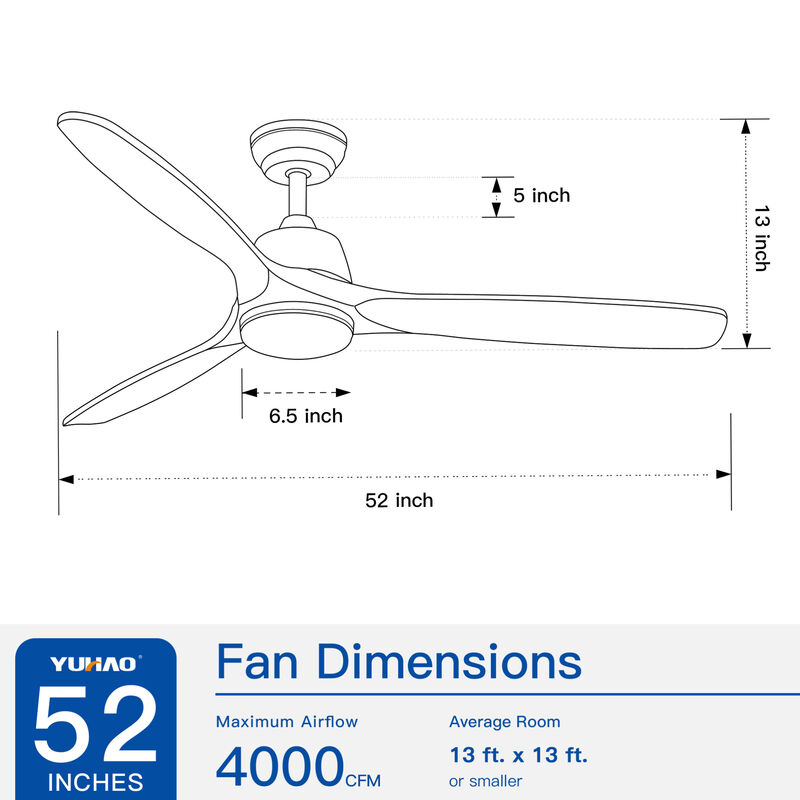 ELEMENT ACE 52" Farmhouse Rustic LED Ceiling Fan with Remote Control image number 4
