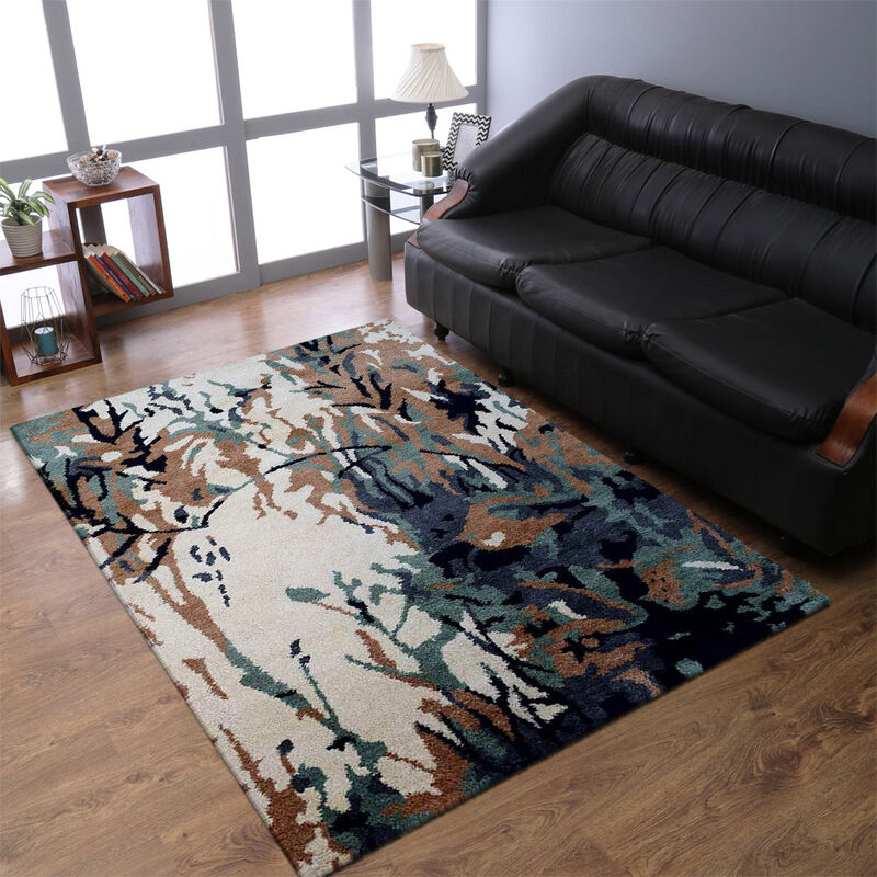 Rugsotic Carpets Hand Knotted Silk Size Area Rug Abstract Size NS0817 image number 1