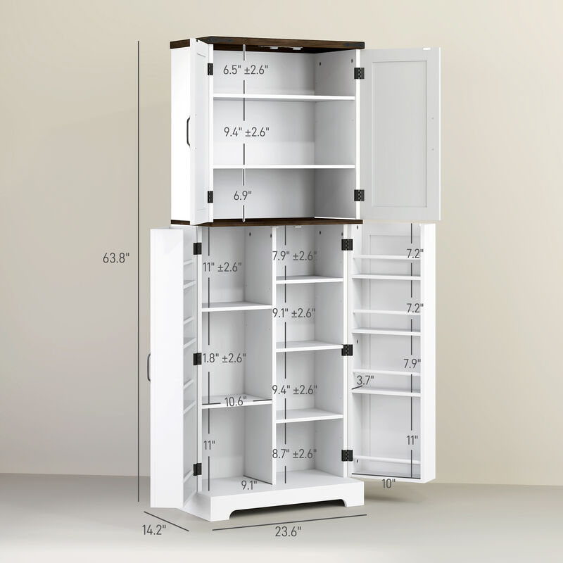 Hivvago Freestanding Kitchen Pantry Cabinet with Sensor LED image number 2