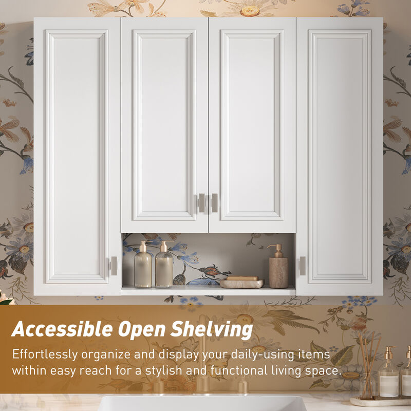 ELEMENT ACE Modern Wall-Mounted Bathroom Storage Cabinet with Adjustable Shelves image number 7