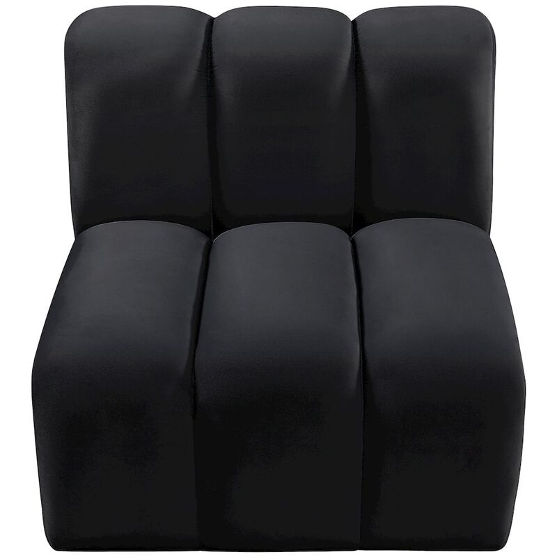 Meridian Furniture Arc Black Velvet Straight Chair