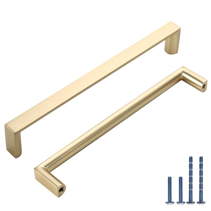 KNOKLOCK 10 Pack 7.5 Inch(192mm) Kitchen Cabinet Handles Brushed Gold Cabinet Pulls Kitchen Cabinet Hardware Drawer Pulls for Cu