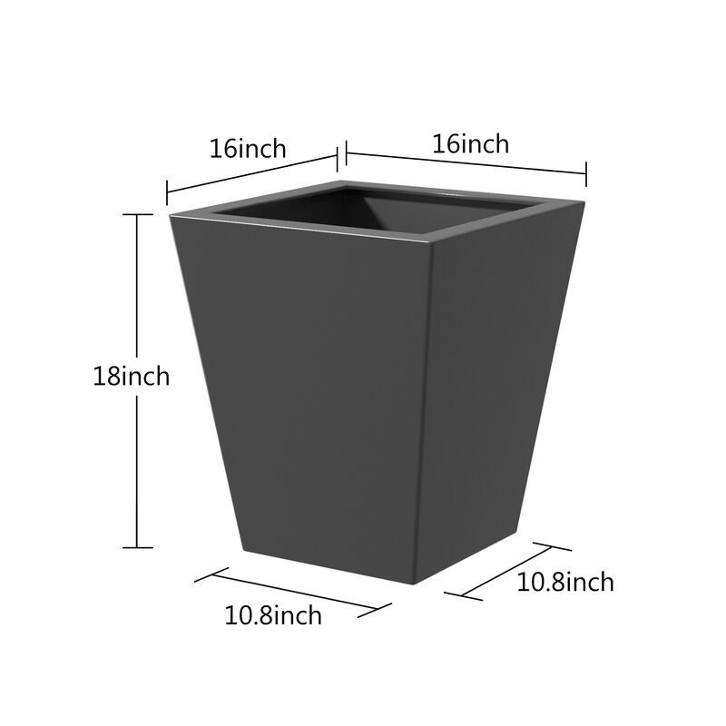 Metal Tapered Planter Garden Plant Pot with Drainage Hole and Rubber Plug