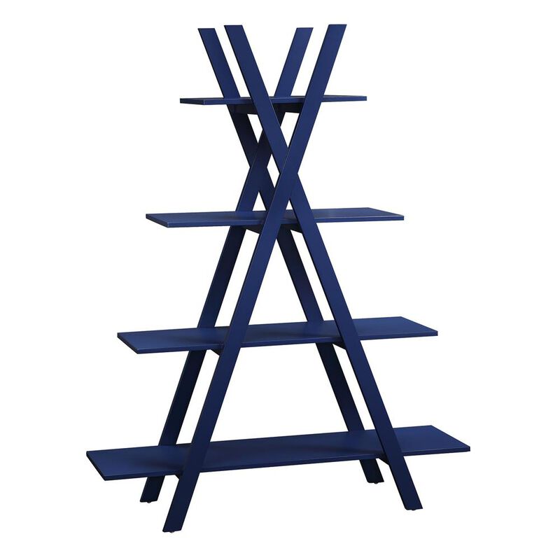Convenience Concepts Oxford A Frame Bookshelf, Cobalt Blue