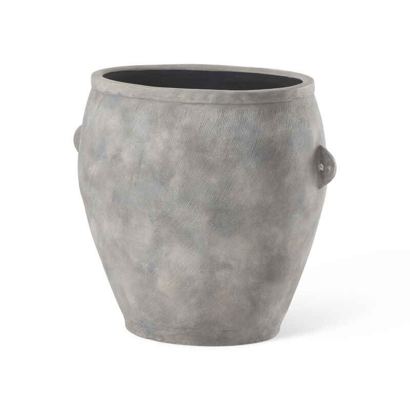 HomeRoots 24" Gray Ceramic Amphora Floor Vase image number 0