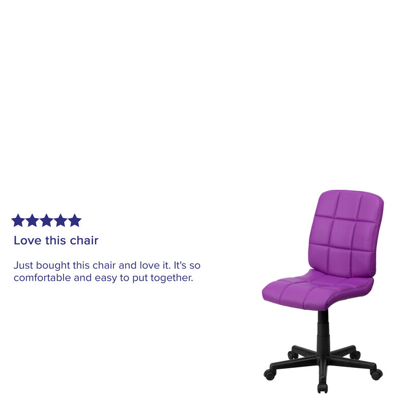 Clayton Mid-Back Quilted Vinyl Swivel Task Office Chair image number 2