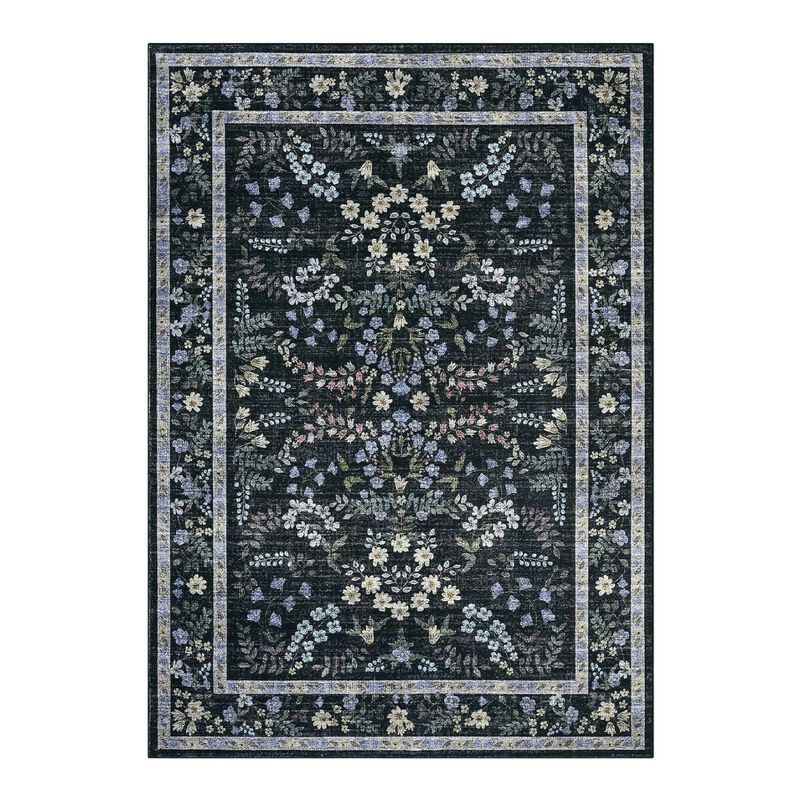 Large Modern Area Rugs 5x7 FT Washable Modern Floral Rugs Foldable Indoor Mats Stain Resistant Easy Cleaning Floor Cover for Living Room Nursery Office image number 0