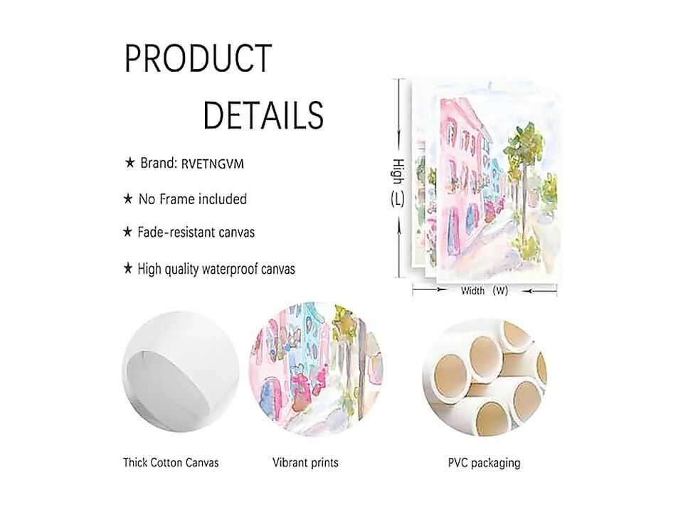 3 Pack Pink Watercolor Posters Aesthetic Wall Art Preppy Pastel Trendy Decor