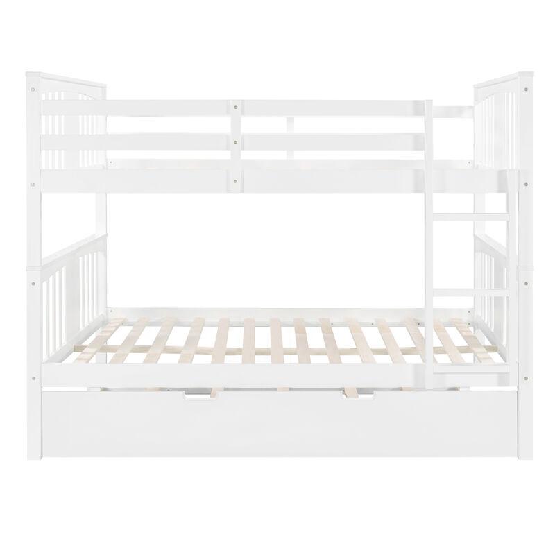 Merax Full over Full Bunk Bed with Twin Size Trundle and Ladder