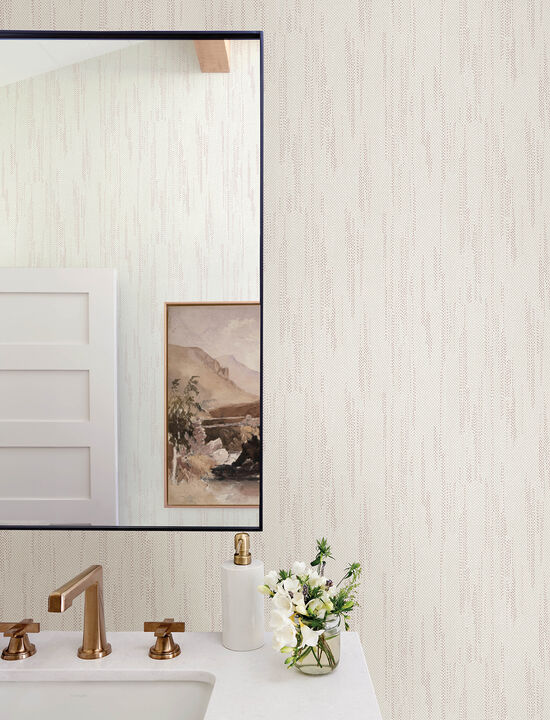 Baris Rose Gold Stipple Stripe Wallpaper (Set of 2)