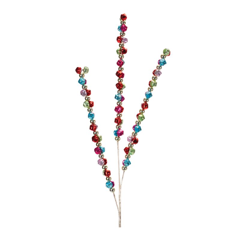 Set of 2 Metal Jingle Bell Sprays for Holiday Vase, Wreath, or Garland Display