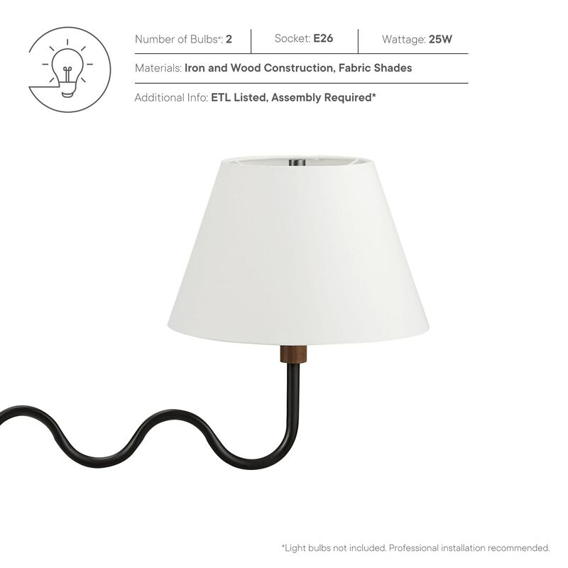 Sunlit Squiggle 2-Arm Pendant Light image number 3