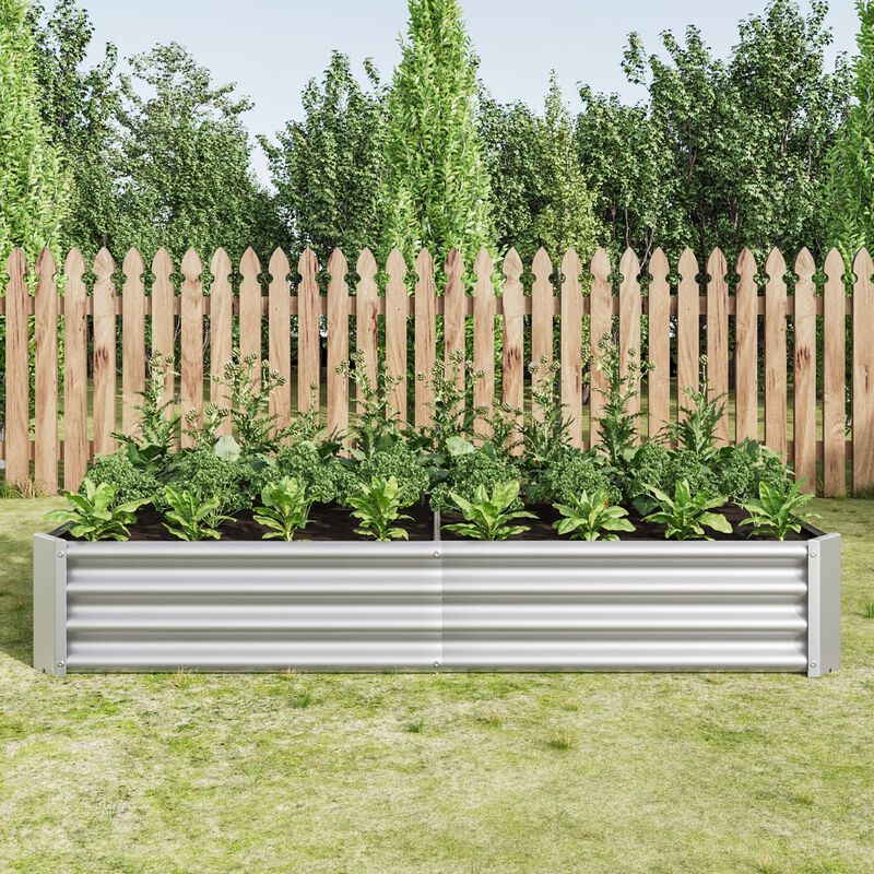 Clihome 6&times;3&times;1ft Metal Raised Rectangle Planter Beds for Plants image number 2