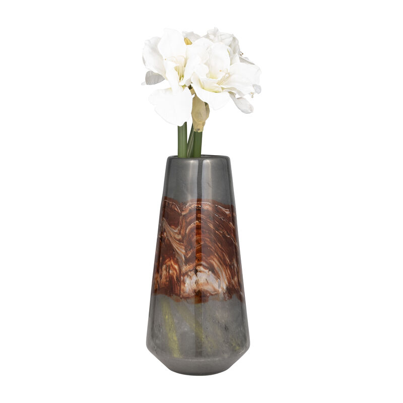 Glass 17" Vase Grey/Brown image number 2