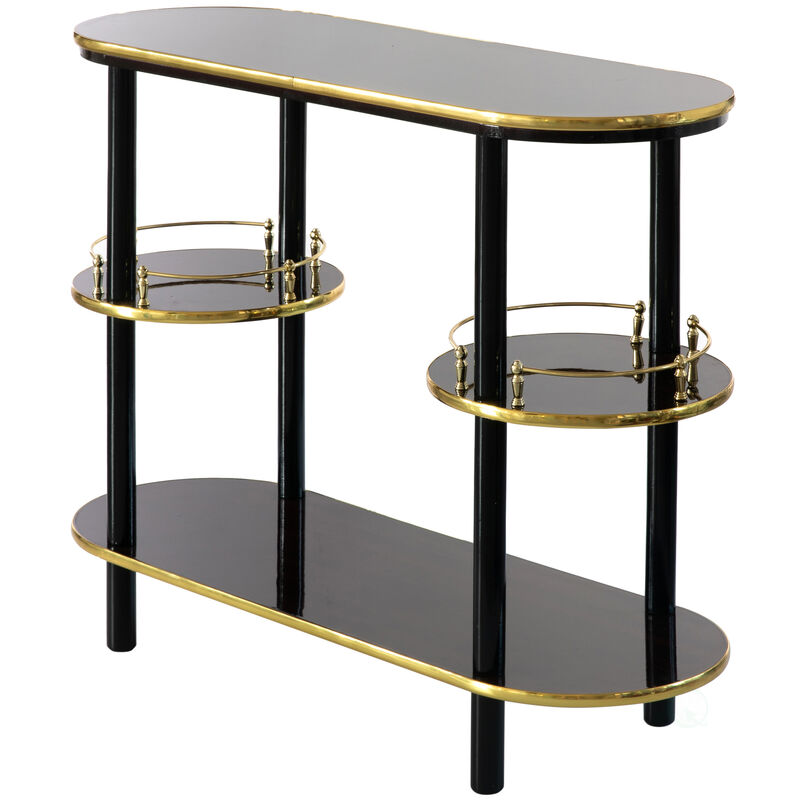 Sturdy, Portable, Easy Assembly Wooden Console Table Mini Bar Cabinet, Modern Style Multi functional from Coffee and Tea Haven, Drink Station or a Beer Island in your Kitchen, Brown