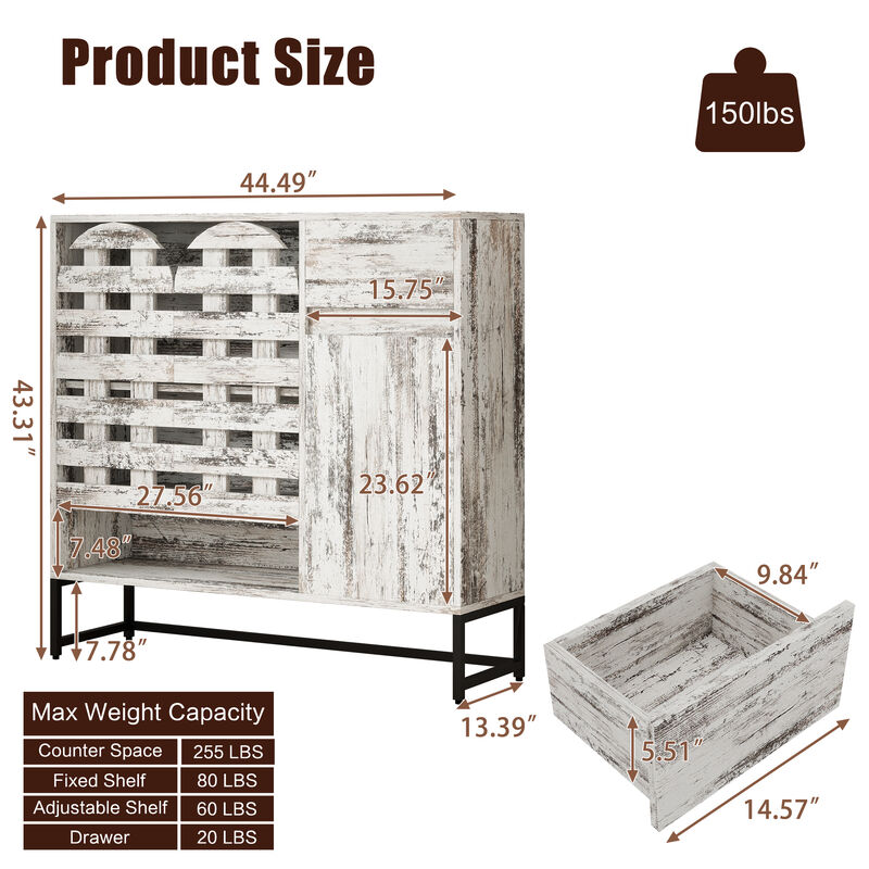 Jilnop rustic storage cabinet image number 9