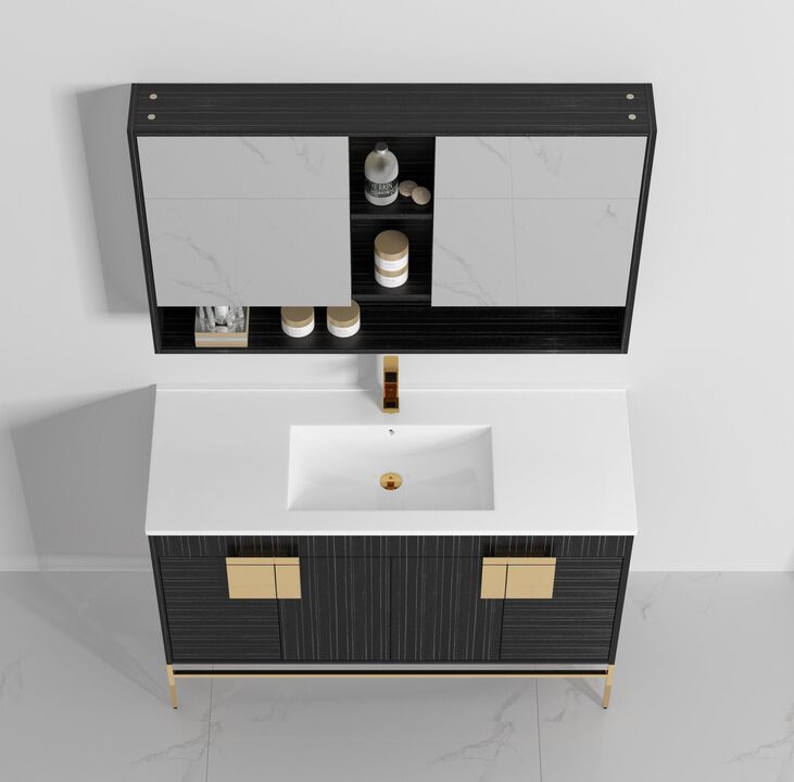48 inch  Kuro Minimalistic Dawn Gray Single Sink Bathroom Vanity
