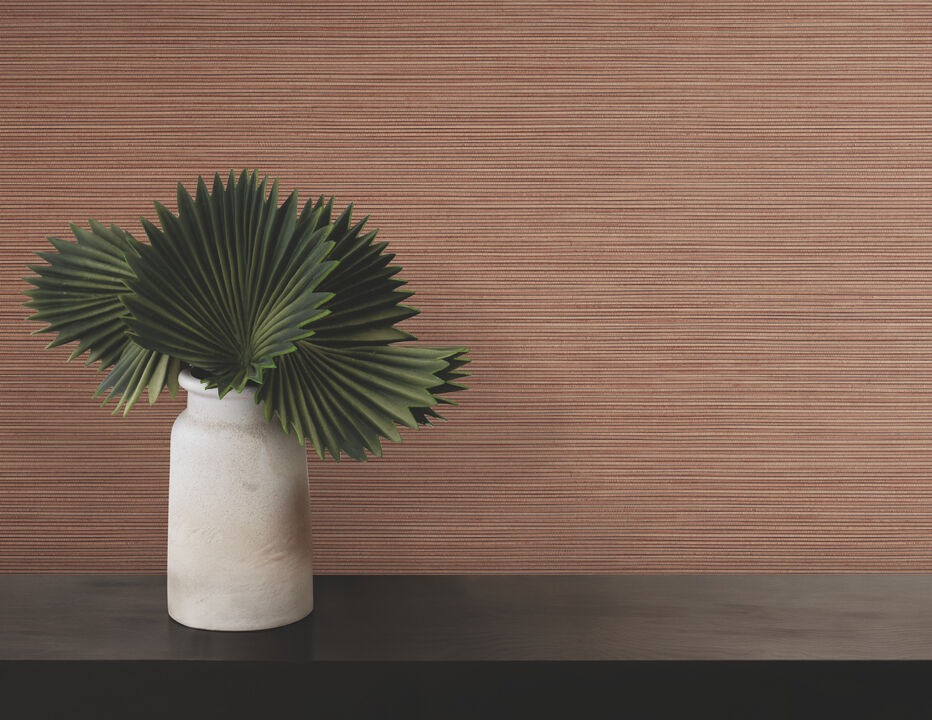 Lorn Red Faux Grasscloth Wallpaper