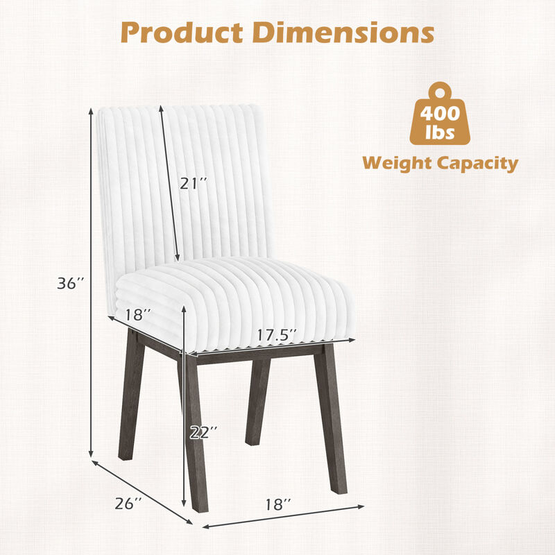Set of 4 Fabric Dining Chairs with Padded Seats and Rubber Wood Legs image number 2