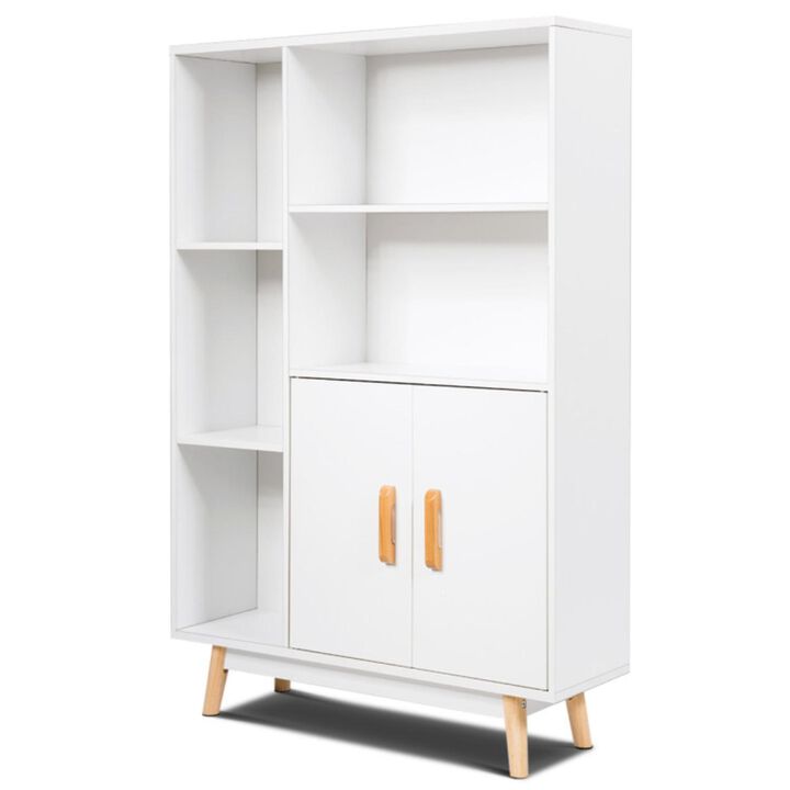 Hivvago Free Standing Pantry Cabinet with 2 Door Cabinet and 5 Shelves