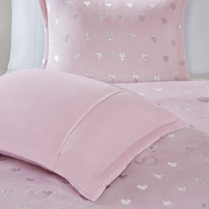 Gracie Mills Elysia Metallic Printed Plush Comforter Set