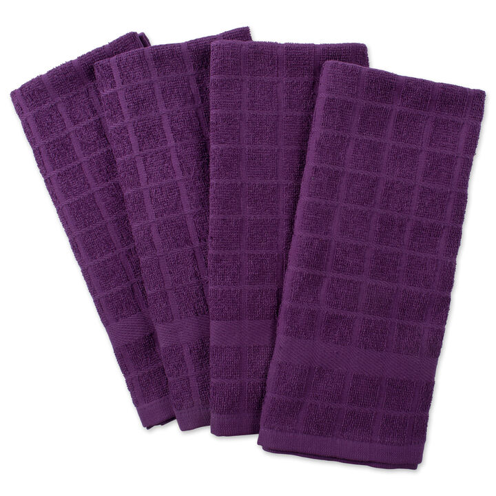 Set of 4 Purple Rectangular Dish Towel 26"