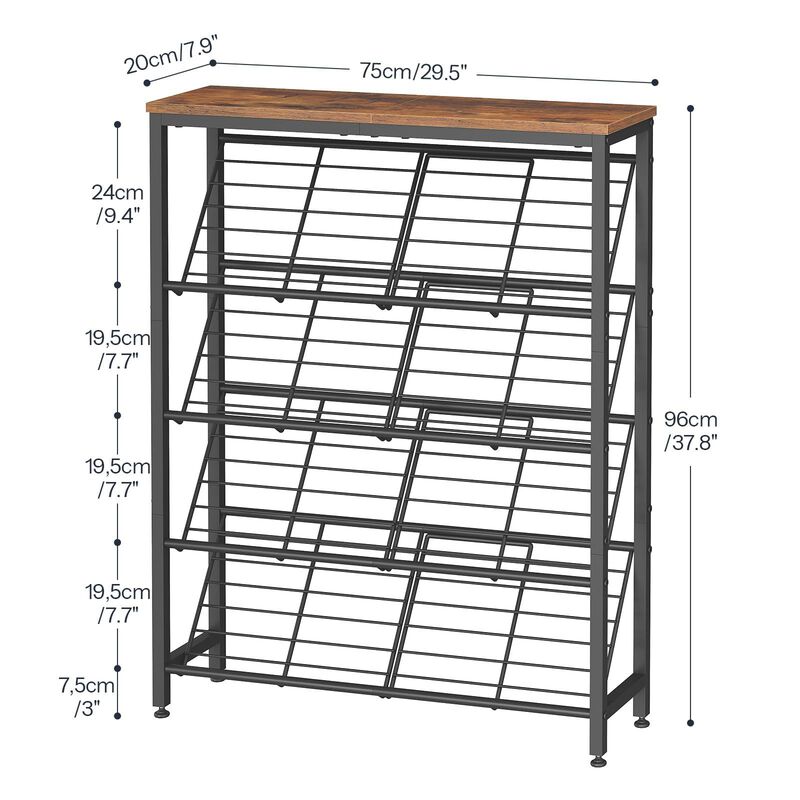 Adjustable 5-Tier Shoe Rack Holds 12-16 Pairs, Entryway Organizer image number 2