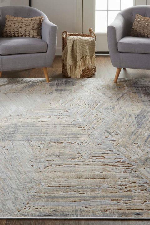 Laina 39G6F Gray/Beige 3' x 10' Runner Rug