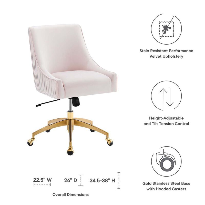 Discern Performance Velvet Office Chair image number 4