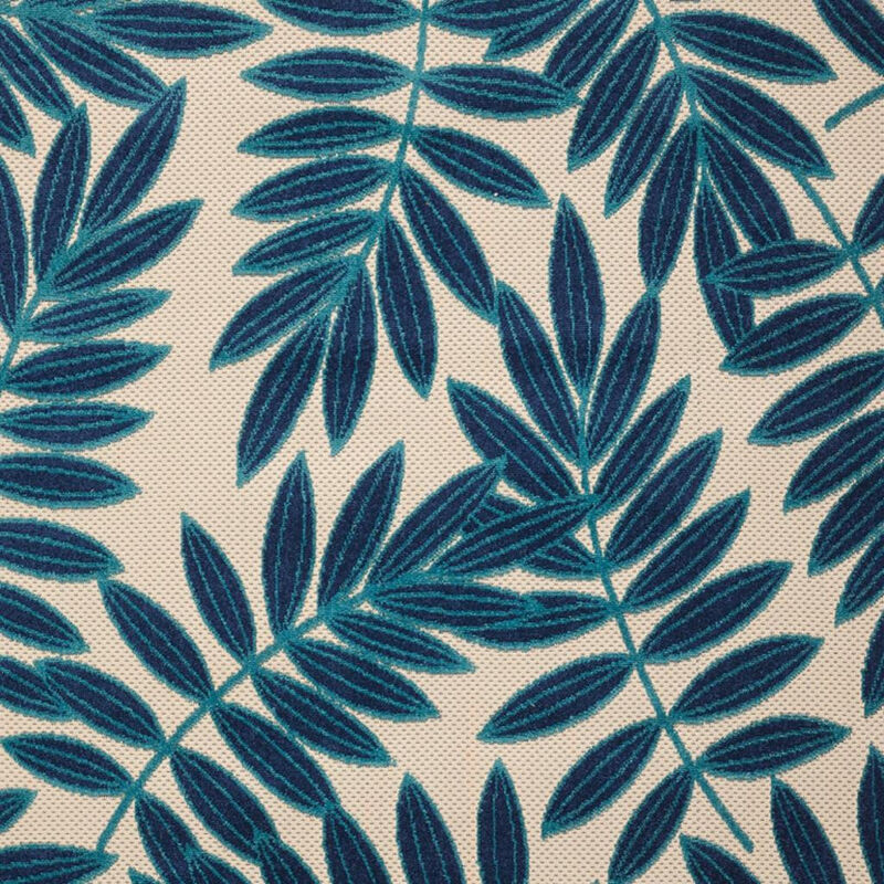 HomeRoots 5' X 8' Navy Blue And Ivory Palm Leaf Indoor Outdoor Area Rug image number 2
