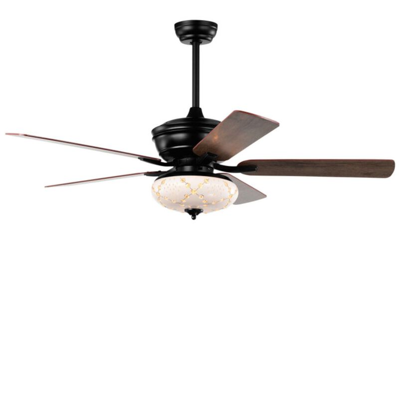 Ceiling Fan with 3 Wind Speeds and 5 Reversible Blades