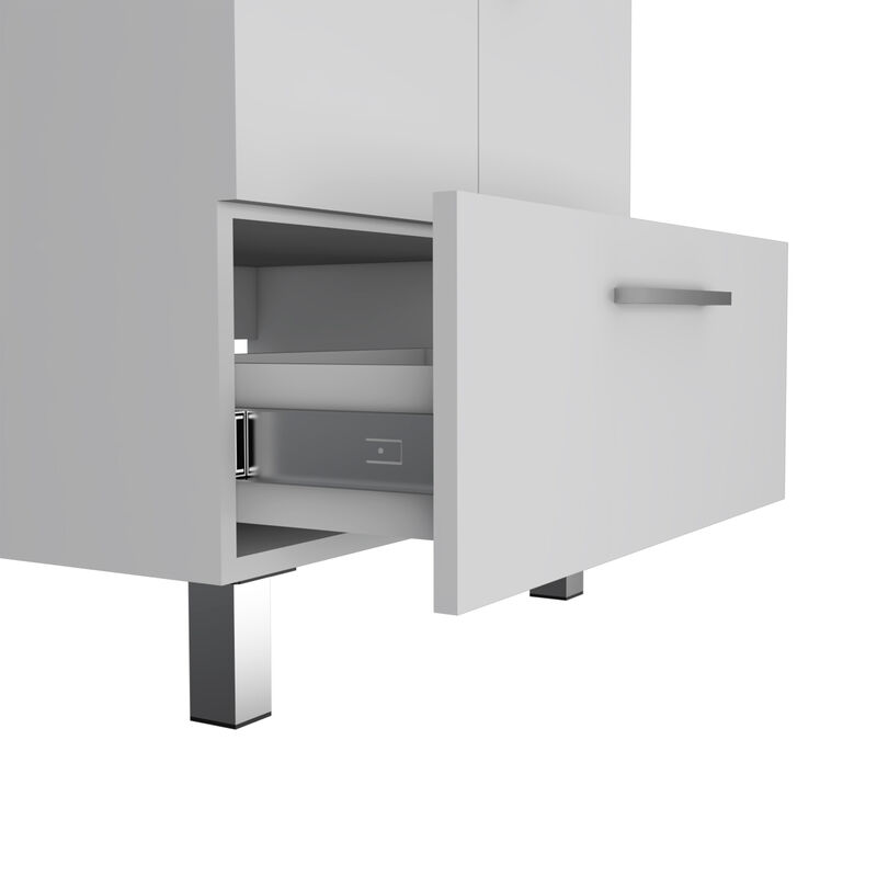 DEPOT E-SHOP Essential Single Bathroom Vanity, One Draw, Double Door Cabinet, White image number 6