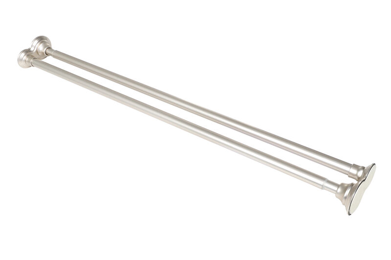 Utopia Alley 45-72 Inch Double Tension No-Drill Shower Rod Set - Rustproof Aluminum Straight Rod with 24 Metal Hooks & 71&times;71 Inch Clear PEVA Liner image number 2