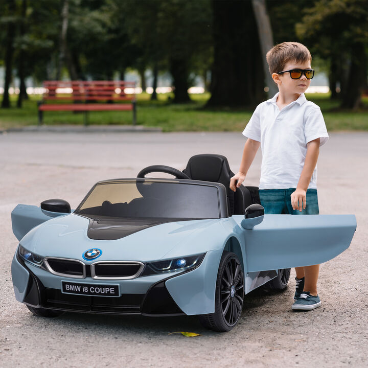 BreeBe Licensed BMW I8 Coupe 6V Electric Car, Kids Ride-On Car, Battery Powered Toy with Remote Control Music Horn Lights Suspension
