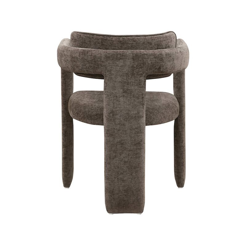 Meridian Furniture Brenda Brown Chenille Fabric Dining Chair, Set of 2