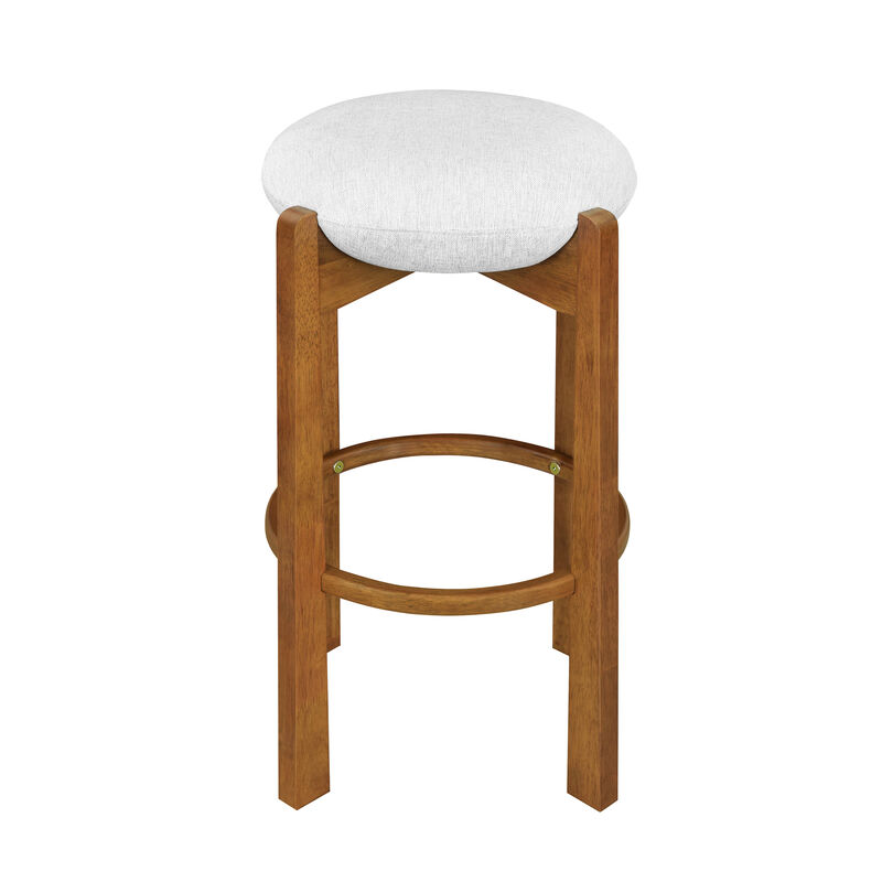Christopher Knight Home Mela Modern Rubberwood Upholstered Barstools (Set of 2) image number 4