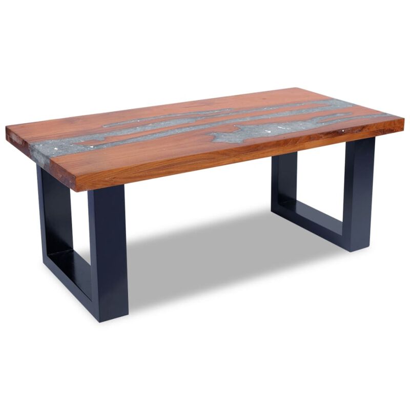 vidaXL Coffee Table Teak Resin 39.4"x19.7"