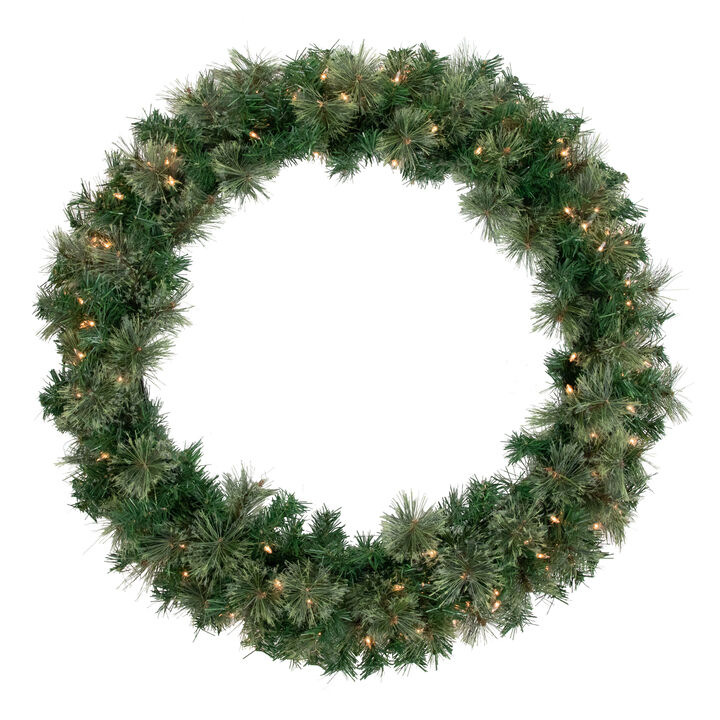 Pre-Lit Oregon Cashmere Pine Artificial Christmas Wreath  36-Inch  Clear Lights