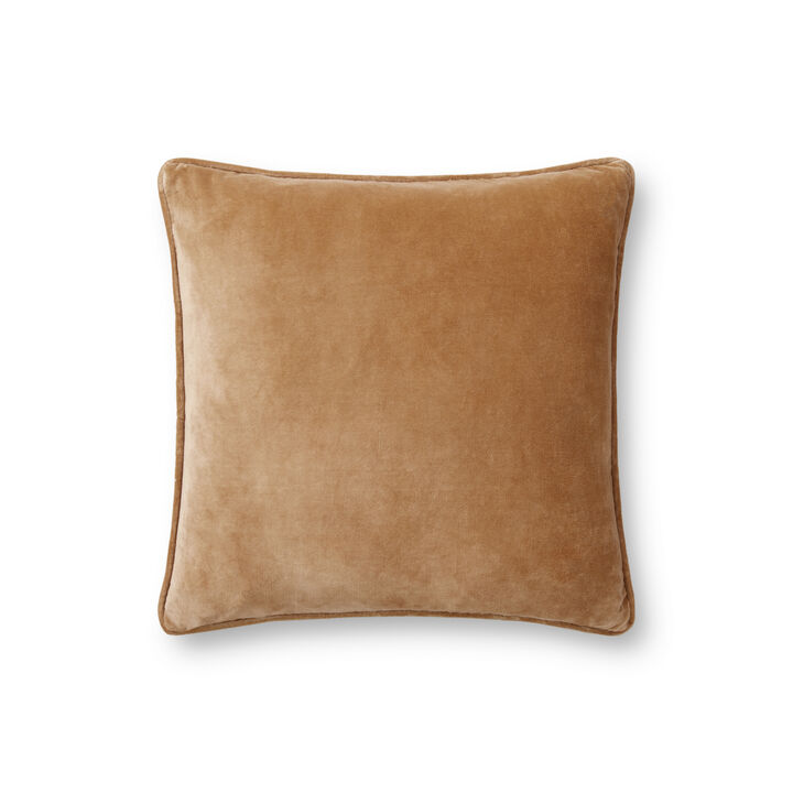 PMH1153 Gold 18"x18" Polyester Pillow by Magnolia Home by Joanna Gaines x Loloi