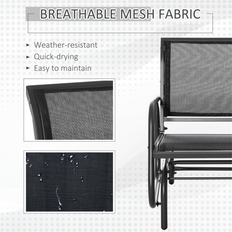 Weather-Resistant Outdoor Rocking Chair, Durable Patio Chair for Backyard or Porch Seating image number 4