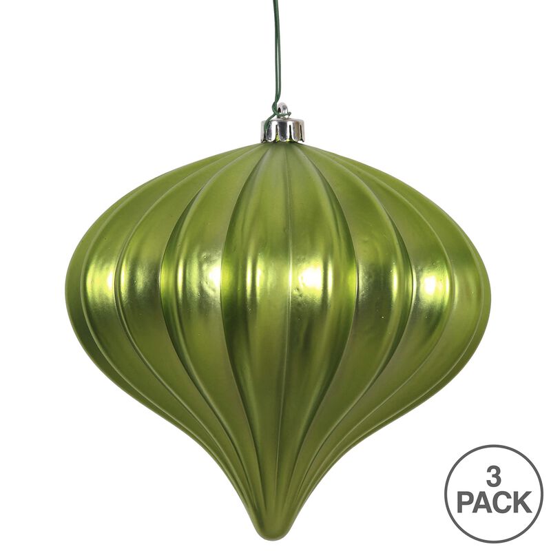 Vickerman 5.7" Lime Matte Onion Christmas Ornament, UV Treated, Set of 3 image number 4