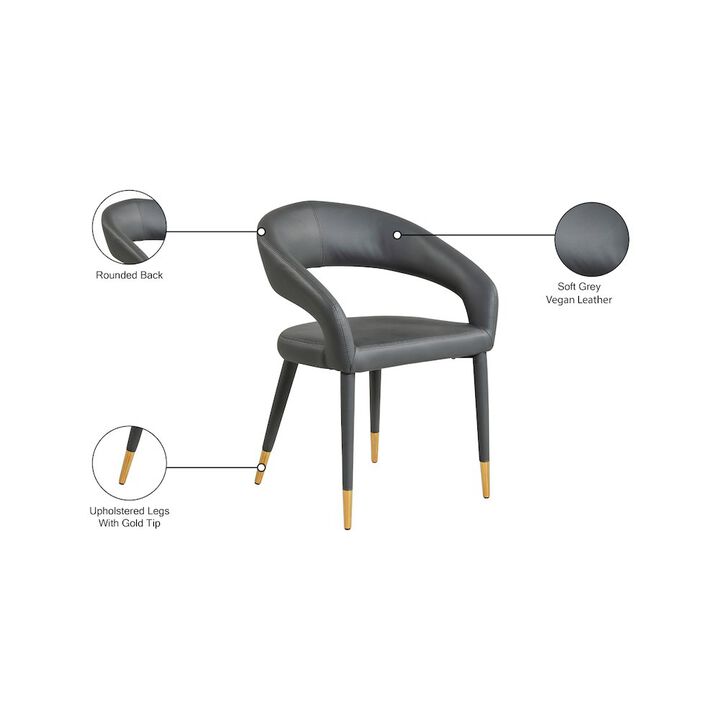 Meridian Furniture Destiny Grey Vegan Leather Dining Chair