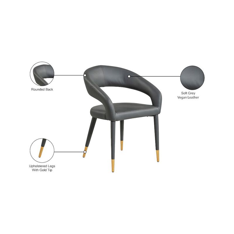 Meridian Furniture Destiny Grey Vegan Leather Dining Chair