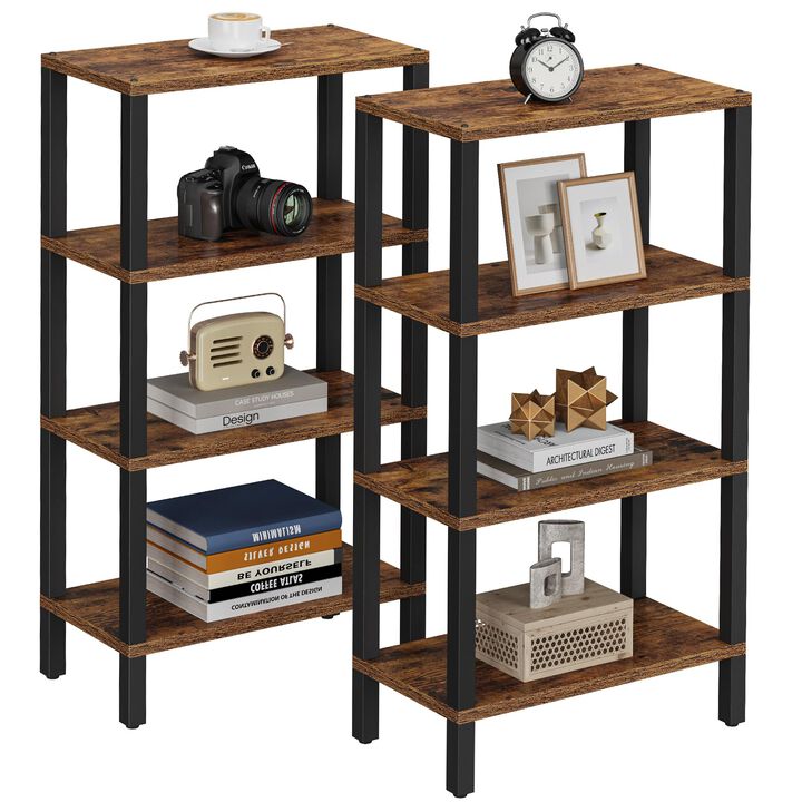 TUTOTAK Small Side Table, Narrow End Table, Skinny Sofa Table, Slim Nightstand, Couch Table, Living Room, Bed Room, Brown TB01BB