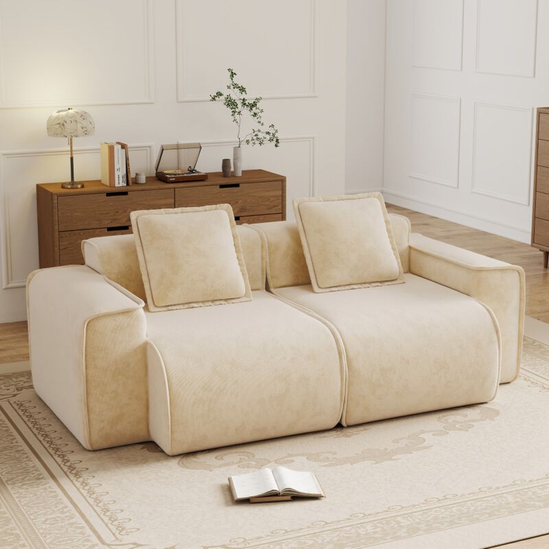 Glaquu Velvet Loveseat image number 3