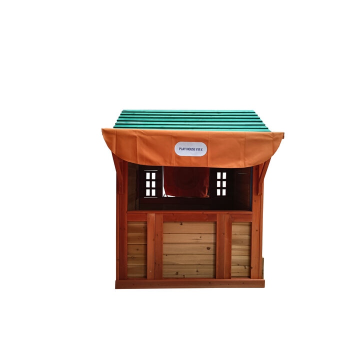 Wooden 4-in-1 Eco-Friendly Kids Game House