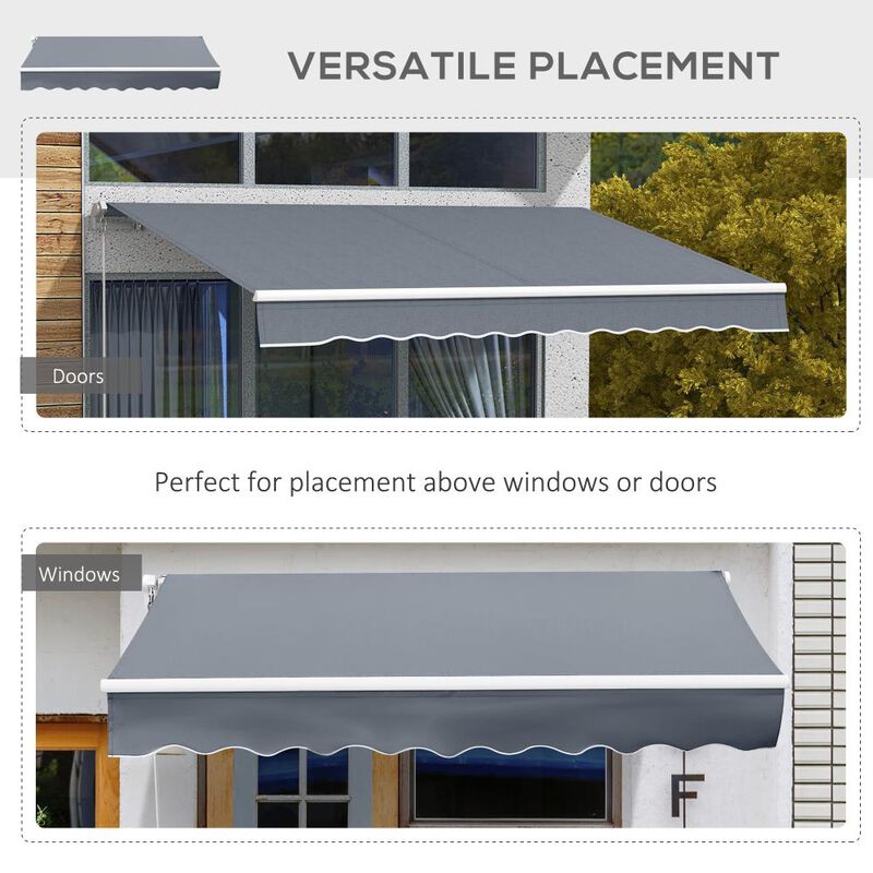 Hivvago Manual Retractable Patio Awning with UV Protection image number 5