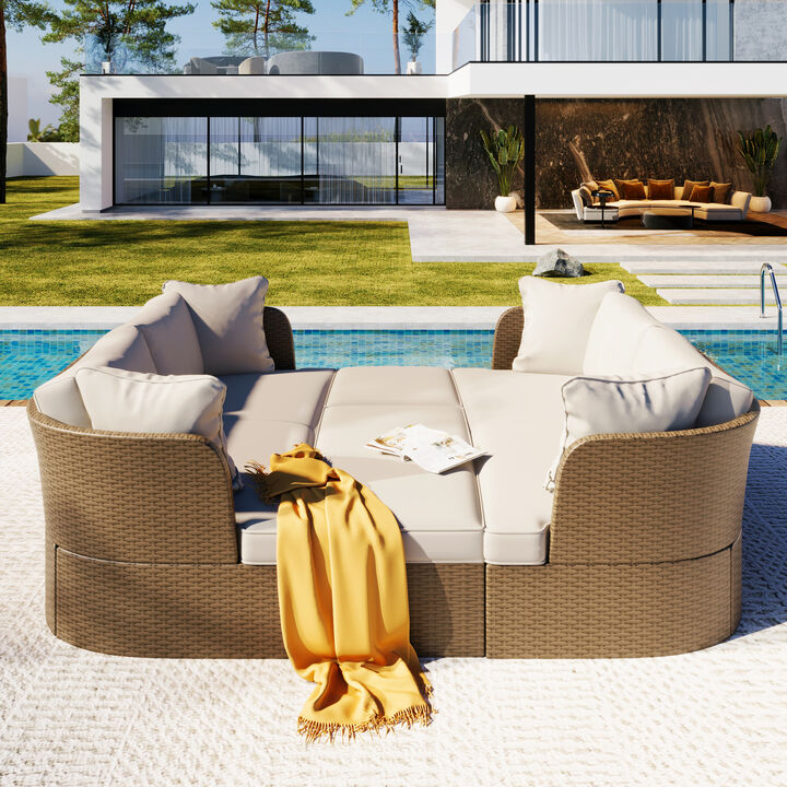 Merax Customizable Outdoor Patio Furniture Set,Wicker Furniture Sofa Set