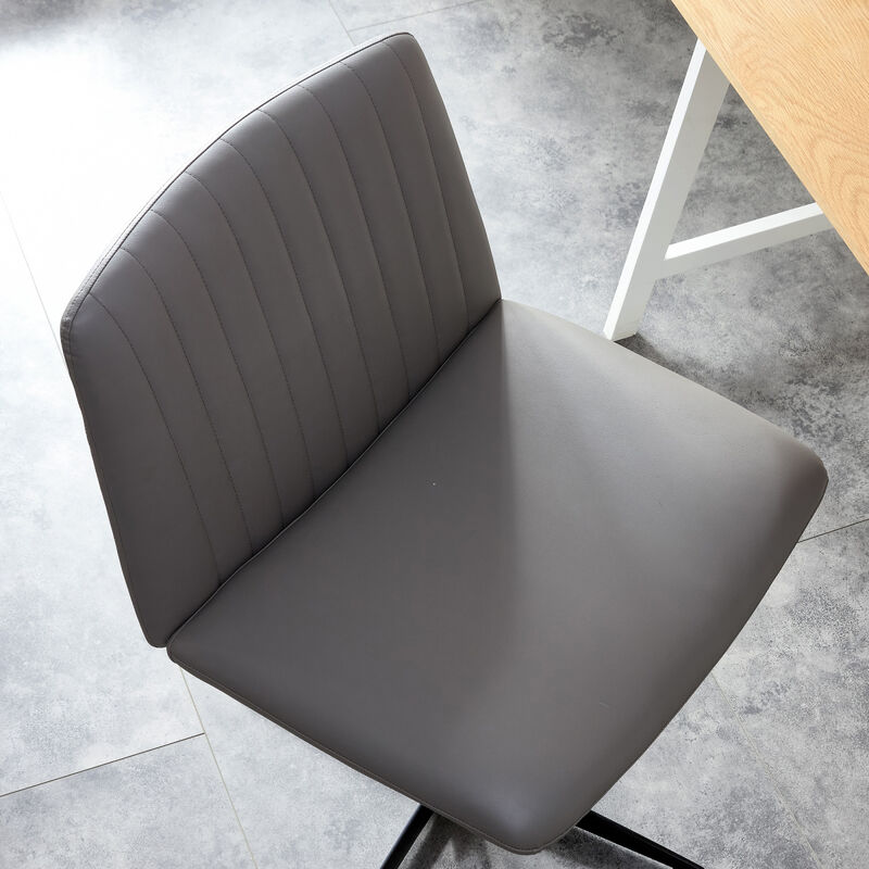 High Grade Pu Material. Home Computer Chair Office Chair Adjustable 360 Swivel Cushion Chair With Black Foot Swivel Chair Makeup Chair Study Desk Chair. No Wheels